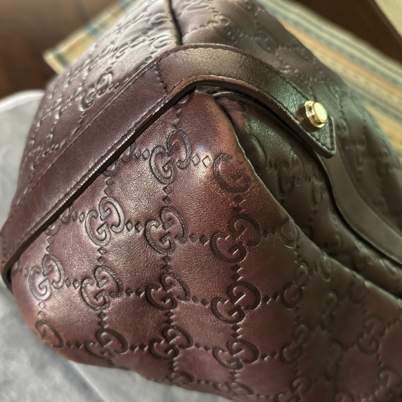 GUCCI 🤎☀️🤎 Authentic Abbey Guccissima Diagonal GG Hobo - Picture 7 of 16